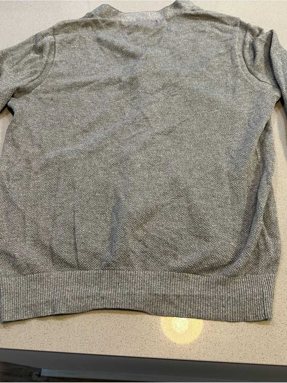 Banana Republic Light Gray V-Neck Button Cardigan
